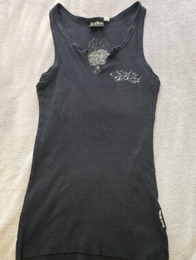 Sick Boy Choppers Black Ribbed Women's Tank with Subtle Chest Logo